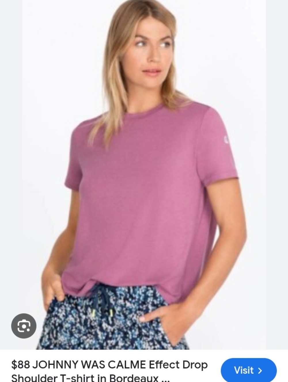 Johnny Was Calme Effect Drop Shoulder Tee Size XS NWT